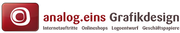 Das Bild zeigt das Logo von analog.eins, copyright analog.eins 